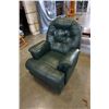 Image 1 : GREEN LEATHER RECLINER CHAIR