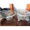 Image 1 : VINTAGE PRESSED GLASS FOOT CENTRE BOWL AND CAKE PLATTER