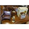 Image 1 : VINTAGE DOLL HOUSE FURNITURE, WALL SCONCES, AND CANDLE STICKS