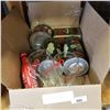 Image 1 : LOT OF 4 VINTAGE NABOB TINS AND 2 COCA-COLA GLASSES