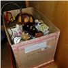 Image 1 : BOX OF VINTAGE CHINA, COLLECTIBLES, SALT AND PEPPERS, AND OCCUPIED CHINA FIGURES