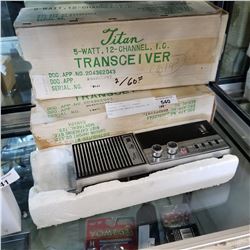 VINTAGE TITAN 12 CHANNEL TRANSCEIVER WALKIE TALKIES IN BOX