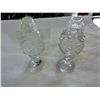 Image 2 : LOT OF PINWHEEL CRYSTAL SALT AND PEPPER, AND PRESSED GLASS DECANTER