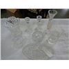 Image 1 : ASSORTED PINWHEEL CRYSTAL SERVING PIECES AND CANDLE HOLDERS