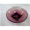 Image 3 : 3 VINTAGE AMETHYST GLASS PIECES AND ETCHED LIDDED CONTAINER