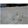 Image 3 : VINTAGE PRESSED GLASS SHOOTERS AND BUD VASE