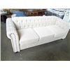 Image 1 : NEW BEIGE FABRIC TUFTED SOFA - RETAIL $1049