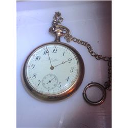 Vintage HAMILTON Pocket Watch Running has Chain
