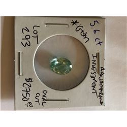 Beautiful Investment HUGE 5.60 Carat AQUAMARINE Gem Oval Cut