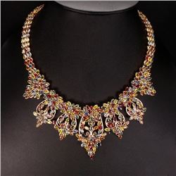 Natural Stunning Fancy Colors Sapphire Necklace