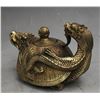 Image 5 : Antique Fengshui Brass  Dragon Turtle Tortoise Wine Pot