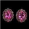 Image 1 : Natural Pink Topaz & Red  Ruby 21.54 Cts Earrings