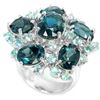 Image 1 : Natural Sky & London Blue Topaz 60 Carats Ring