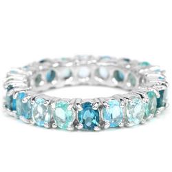 Natural  LONDON, SWISS, SKY BLUE TOPAZ & APATITE Ring