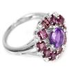 Image 3 : NATURAL AMETHYST, RHODOLITE GARNET Ring