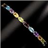 Image 1 : Natural Amethyst Citrine Peridot Garnet Topaz Bracelet