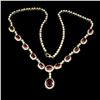 Image 2 : Genuine 10x8mm  Red Ruby 160 Cts Necklace