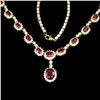 Image 3 : Genuine 10x8mm  Red Ruby 160 Cts Necklace