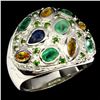 Image 2 : Natural Emerald Chrome Diopside Sapphire Ring