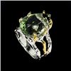 Image 1 : Natural Green Amethyst Two Tone Ring