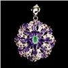 Image 1 : Natural Emerald Amethyst Rhodolite Garnet Pendant