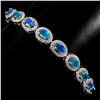 Image 1 : Natural 6x4mm Top Rich Blue Fire Opal Bracelet