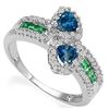 Image 1 : Natural Heart London Blue Topaz & Emerald Ring