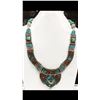 Image 1 : Tibet Hand Made Natural Turquoise & Coral Necklace