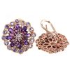 Image 2 : NATURAL RHODOLITE GARNET AMETHYST & TANZANITE Earring