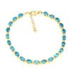Image 2 : Natural Oval 5x4mm Aaa Neon Blue Apatite Bracelet