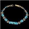 Image 2 : Natural Rare Brazil  Neon Blue Apatite Bracelet