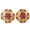 Image 1 : NATURAL AAA DARK ORANGE RED GARNET CITRINE Earrings
