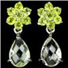 Image 1 : NATURAL Light GREEN AMETHYST & PERIDOT earring