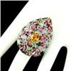 Image 1 : Natural 9x7mm Citrine Emerald Garnet Tourmaline Ring