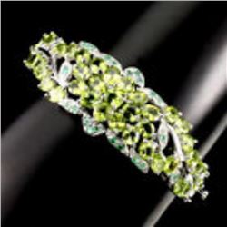 Natural Oval 5x4mm Green Peridot Emerald Bangle