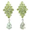Image 1 : NATURAL AAA GREEN AMETHYST & PERIDOT Earrings