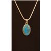 Image 2 : STUNNING NATURAL BLUE TURQUOISE & COPPER PENDANT