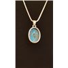 Image 4 : STUNNING NATURAL BLUE TURQUOISE & COPPER PENDANT
