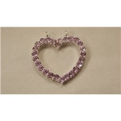 7.50 CT PINK ROSE DE FRANCE AMETHYST HEART PENDANT