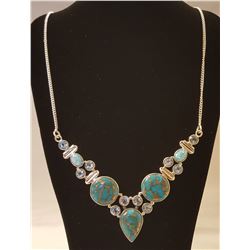 BEAUTUFUL 25 CT NATURAL ARIZONA BLUE TURQUOISE AND