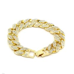 HUGE 35 GRAM 14 KT GOLD PLATED LINK BRACELET