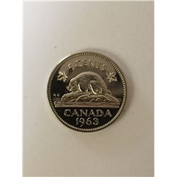 Canadian Nickel Silver 5C 1963