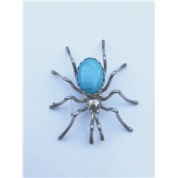 Turquoise Spider Pin