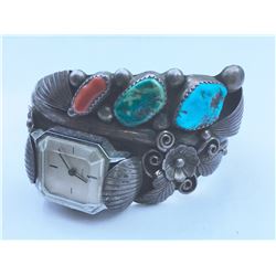 Sterling Silver Turquoise Coral Phil Chapo