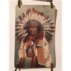 Native Chief Antique Postcard