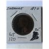 Image 1 : Rare 1870 SARAWAK Large 1 Cent Coin