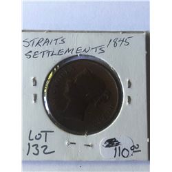 Rare 1845 STRAITS SETTLEMENTS Coin