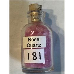 Glass Jar Filled with ROSE QUARTZ Gemstones 25 Grams
