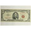 Image 1 : 1963 $5 US RED SEAL NOTE