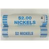 Image 1 : 2-$2 ROLLS OF 2010-P & D JEFFERSON NICKELS BU